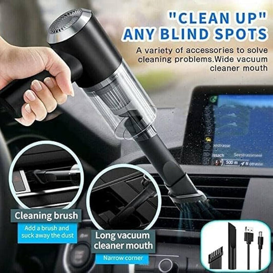 🚗✨ 3-in-1 Portable Vacuum Cleaner, Duster & Air Pump – Wireless Handheld for Car & Home
