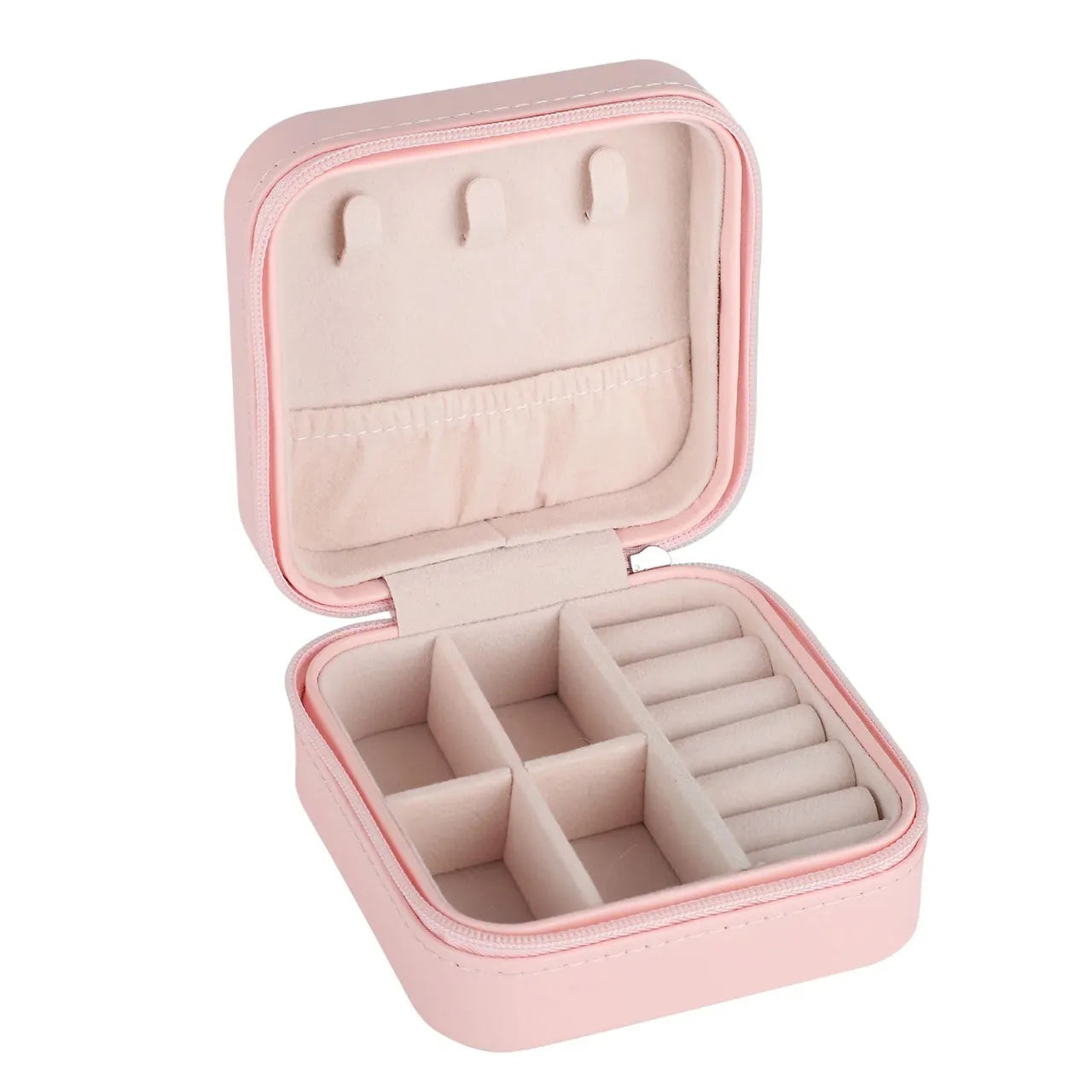 Mini PU Leather Travel Jewelry Box β Portable Organizer for Earrings, Rings & Necklaces