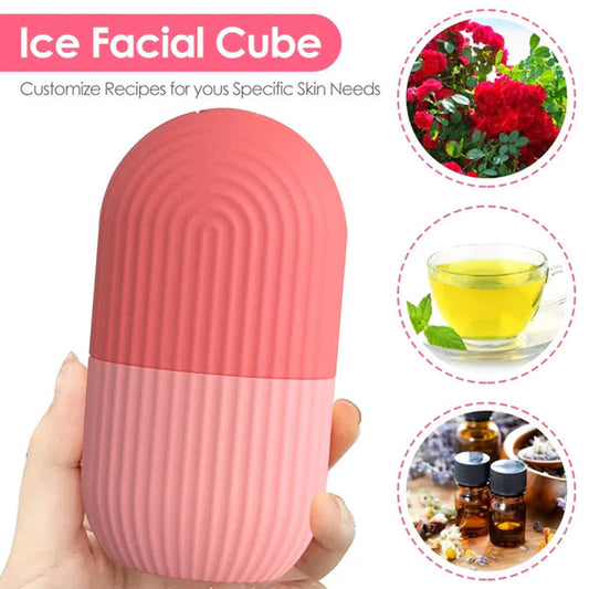 ❄️ Silicone Face Ice Roller – Skin Tightening & Puffiness Relief 🌸