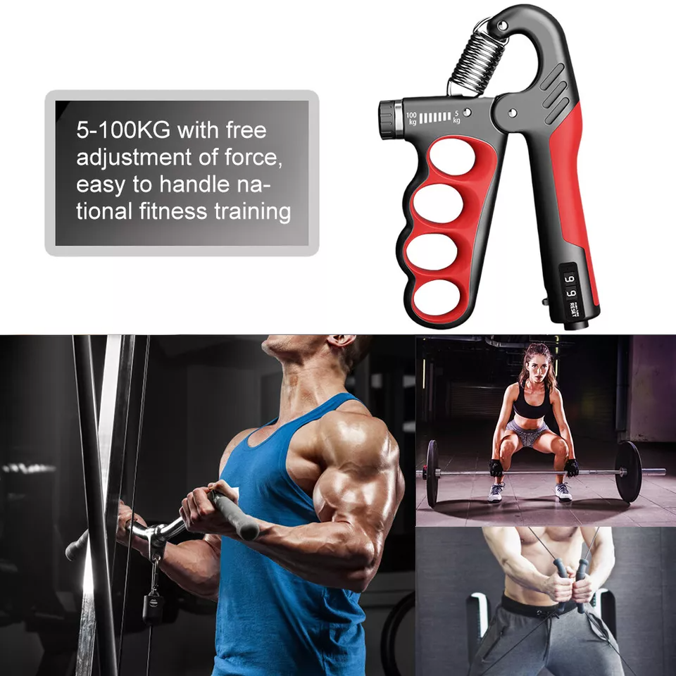💪 5-100KG Adjustable Grip Strength Trainer – Hand Grip Strengthener for Workout & Rehab