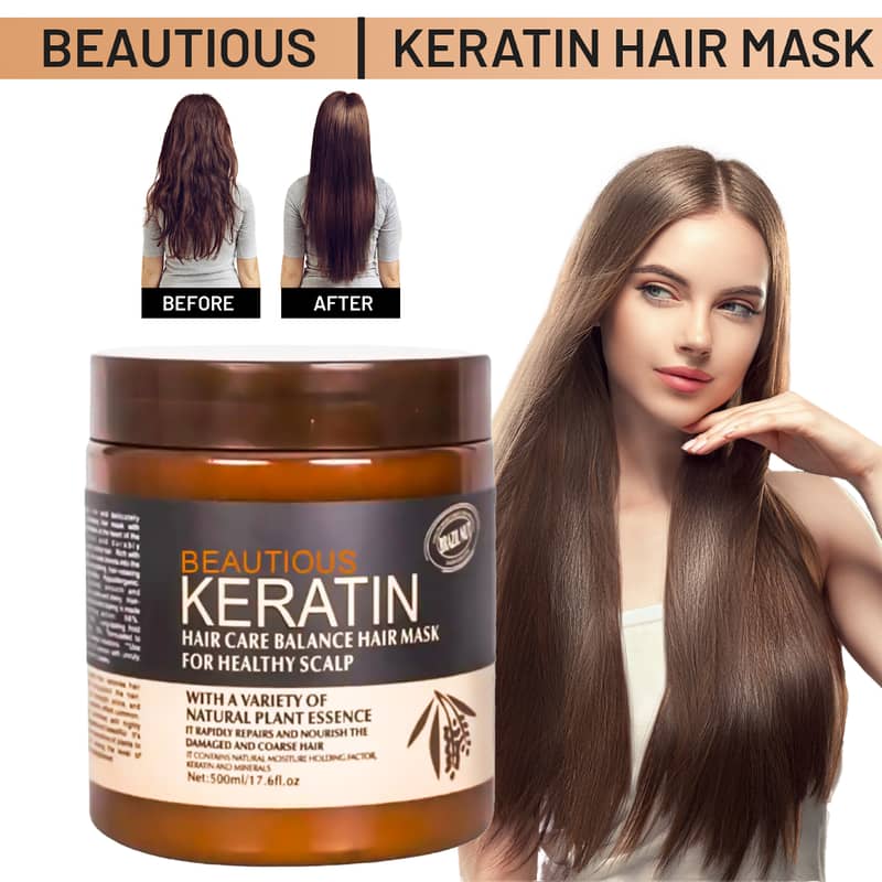 ✨ Keratin Hair Care Smooth Creamy Hair Treatment Mask – 1000ml Deep Repair ✨