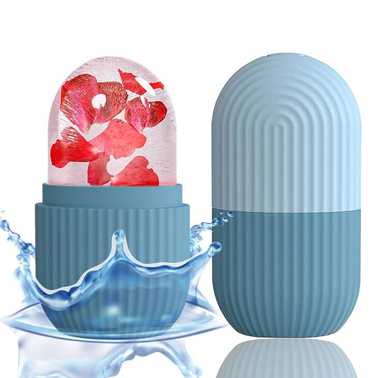 ❄️ Silicone Face Ice Roller – Skin Tightening & Puffiness Relief 🌸