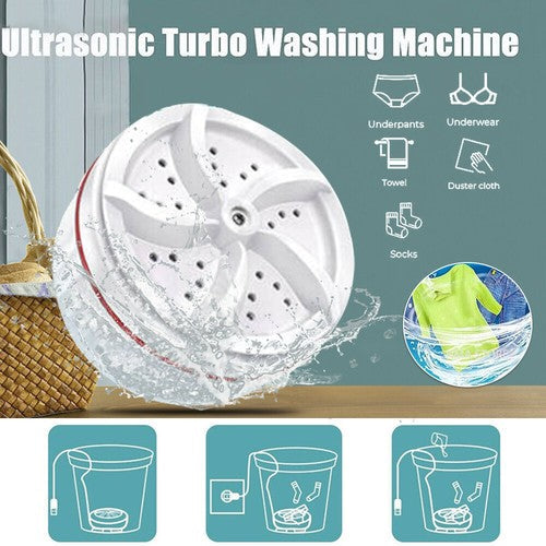 Mini Smart Portable Ultrasonic Turbine Washing Machine – Compact Electric Washer for Clothes, Towels & More