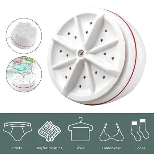 Mini Smart Portable Ultrasonic Turbine Washing Machine – Compact Electric Washer for Clothes, Towels & More
