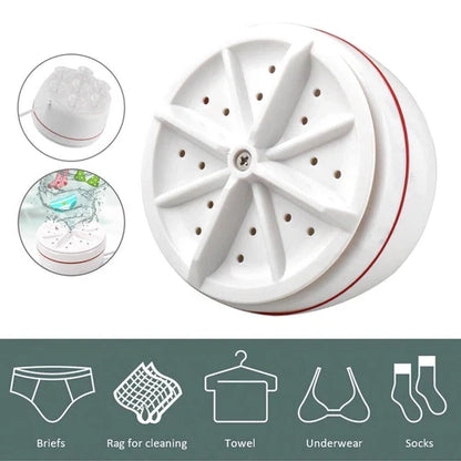 Mini Smart Portable Ultrasonic Turbine Washing Machine – Compact Electric Washer for Clothes, Towels & More
