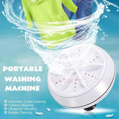 Mini Smart Portable Ultrasonic Turbine Washing Machine – Compact Electric Washer for Clothes, Towels & More