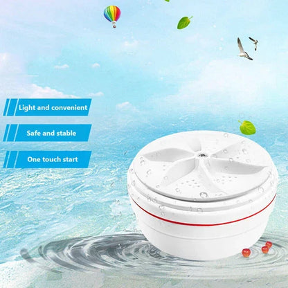 Mini Smart Portable Ultrasonic Turbine Washing Machine – Compact Electric Washer for Clothes, Towels & More