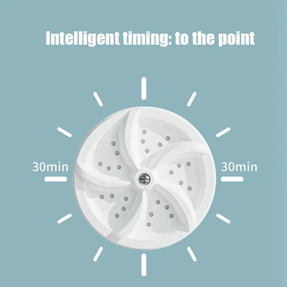 Mini Smart Portable Ultrasonic Turbine Washing Machine – Compact Electric Washer for Clothes, Towels & More