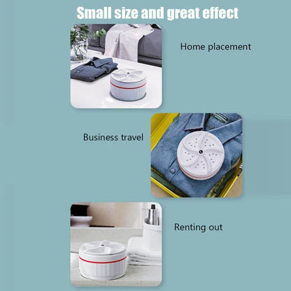 Mini Smart Portable Ultrasonic Turbine Washing Machine – Compact Electric Washer for Clothes, Towels & More